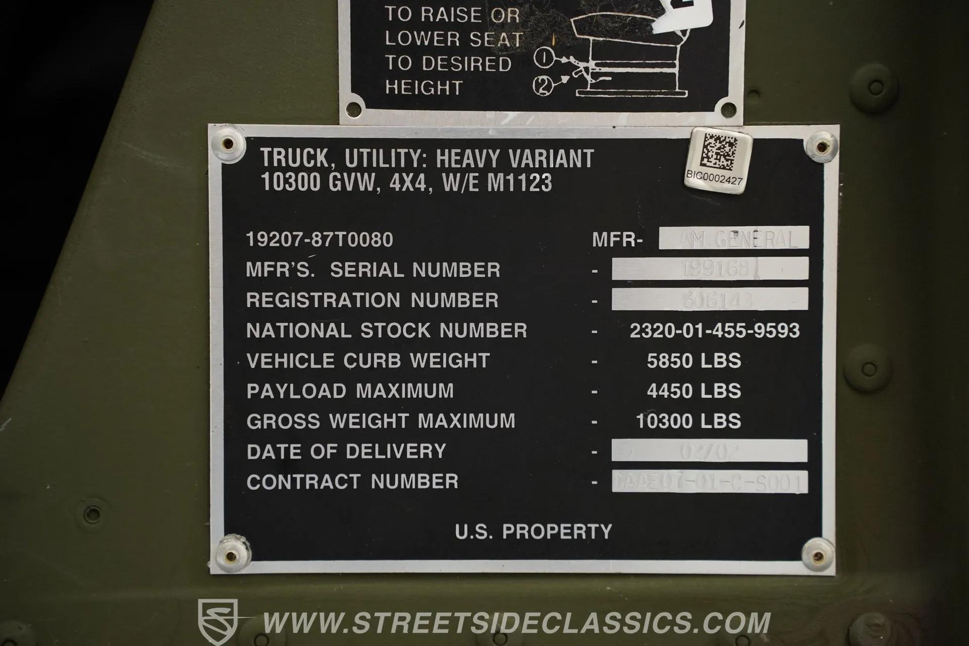 2002 AM General M1123