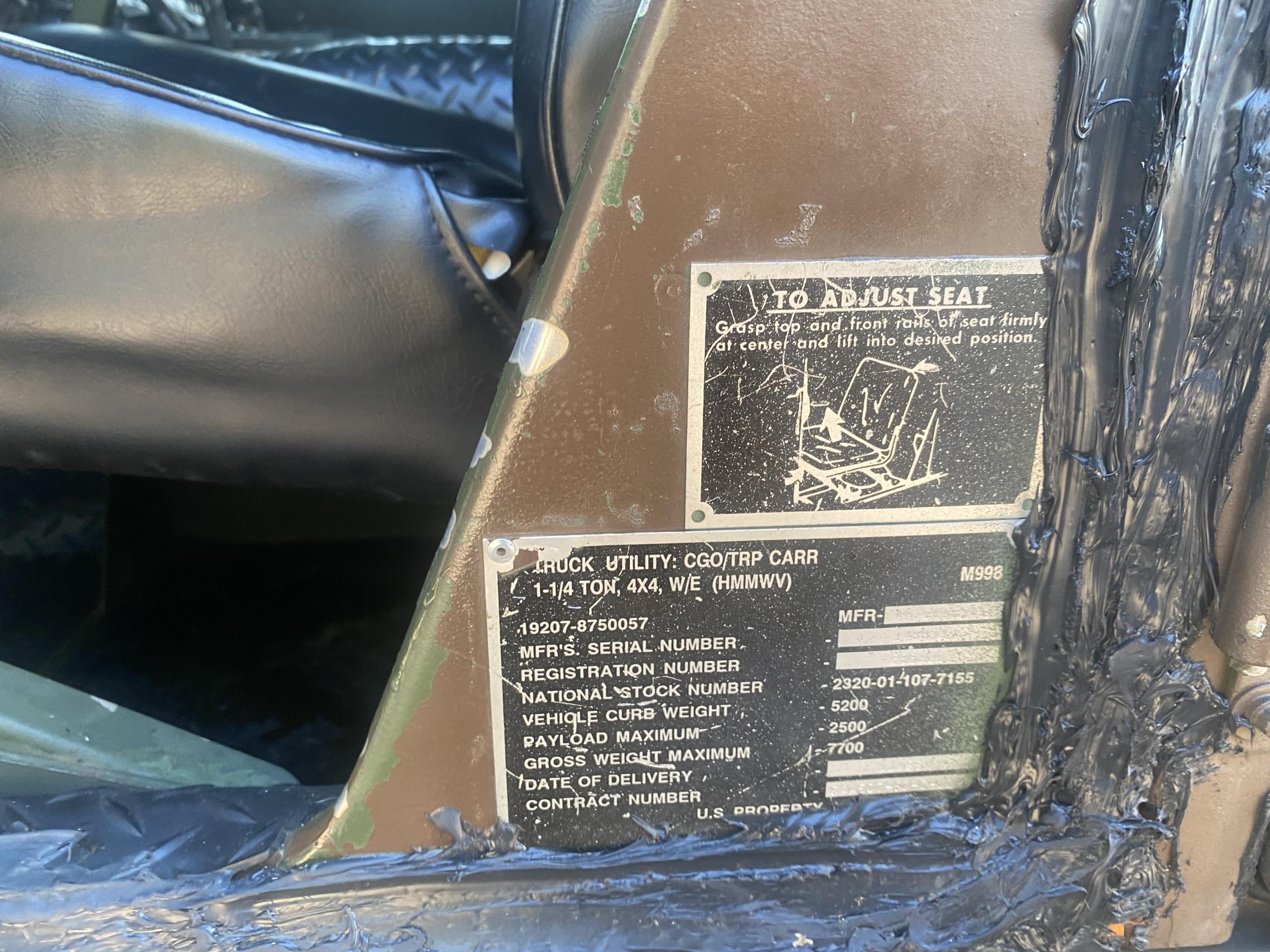 1993 AM General M998 HMMWV