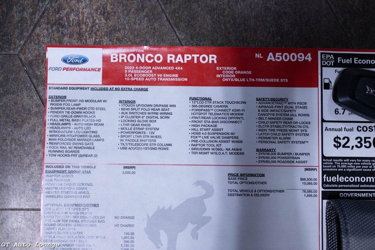 2022 Ford Bronco Raptor