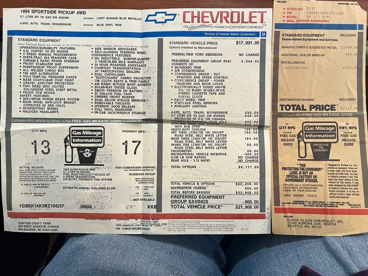 1994 Chevrolet K1500 Sport Side