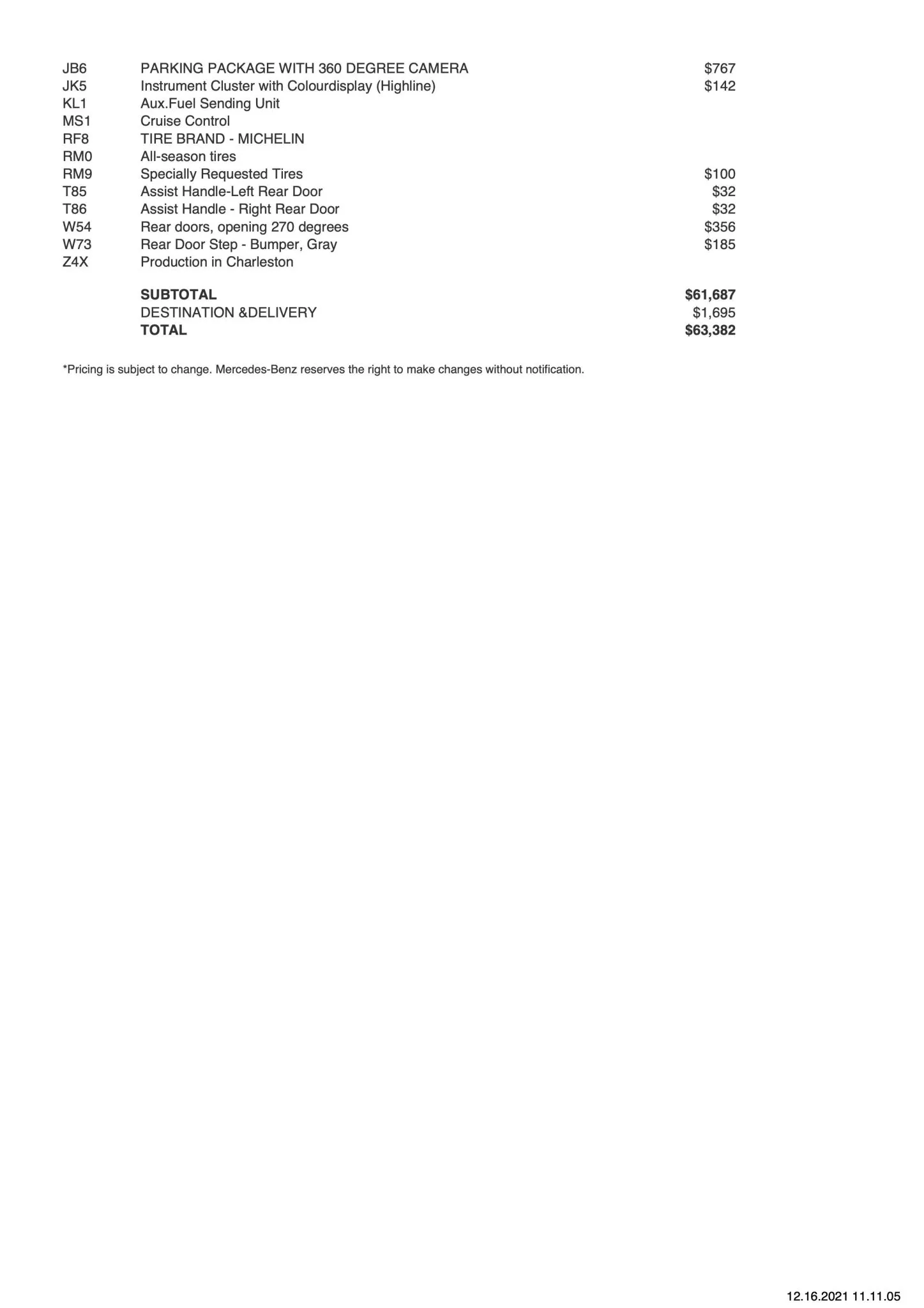 Sold: 2021 Mercedes-Benz Sprinter 2500 4×4