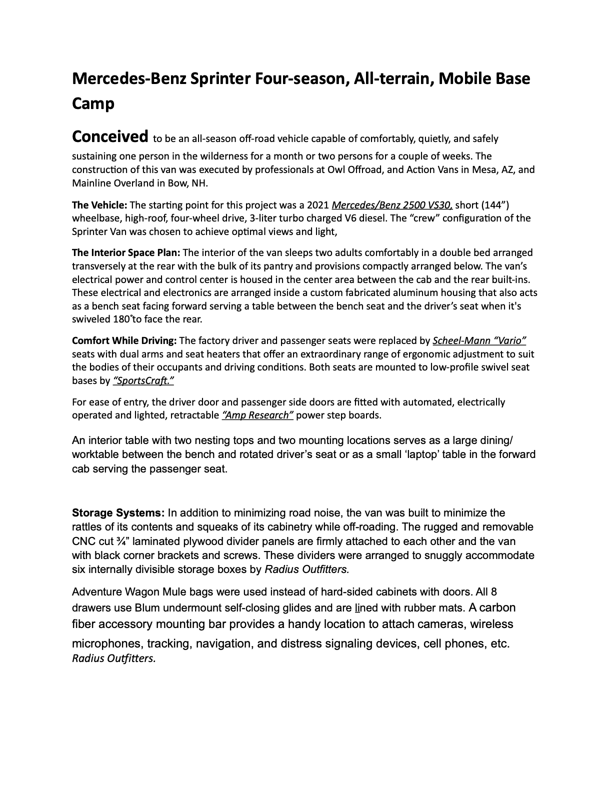 Sold: 2021 Mercedes-Benz Sprinter 2500 4×4