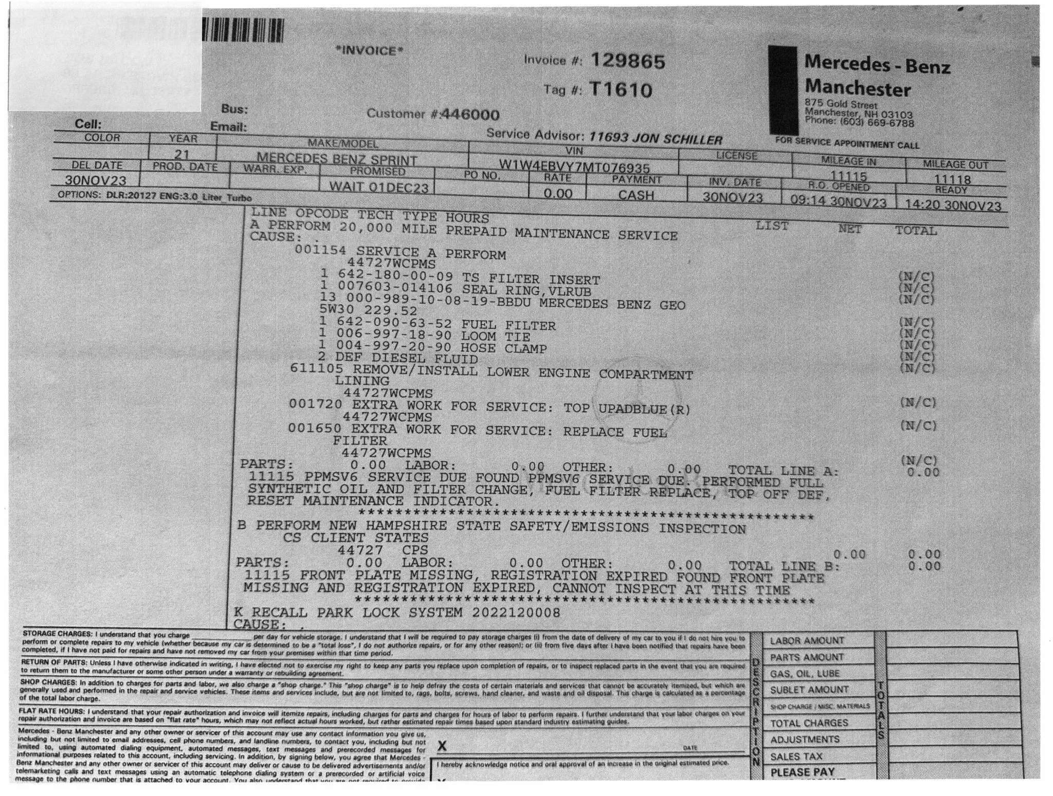 Sold: 2021 Mercedes-Benz Sprinter 2500 4×4