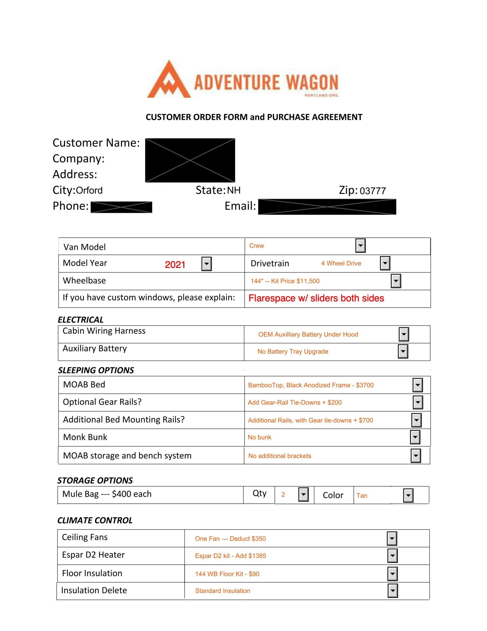 Sold: 2021 Mercedes-Benz Sprinter 2500 4×4