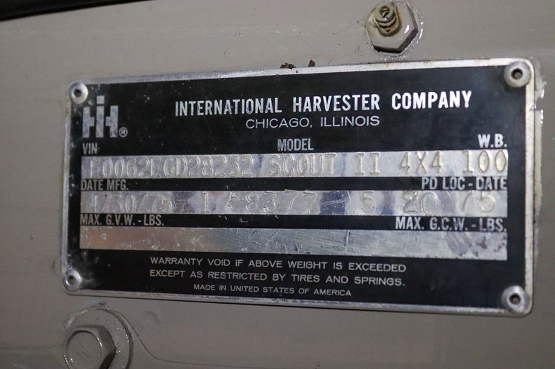 Sold: 1975 International Harvester Scout II