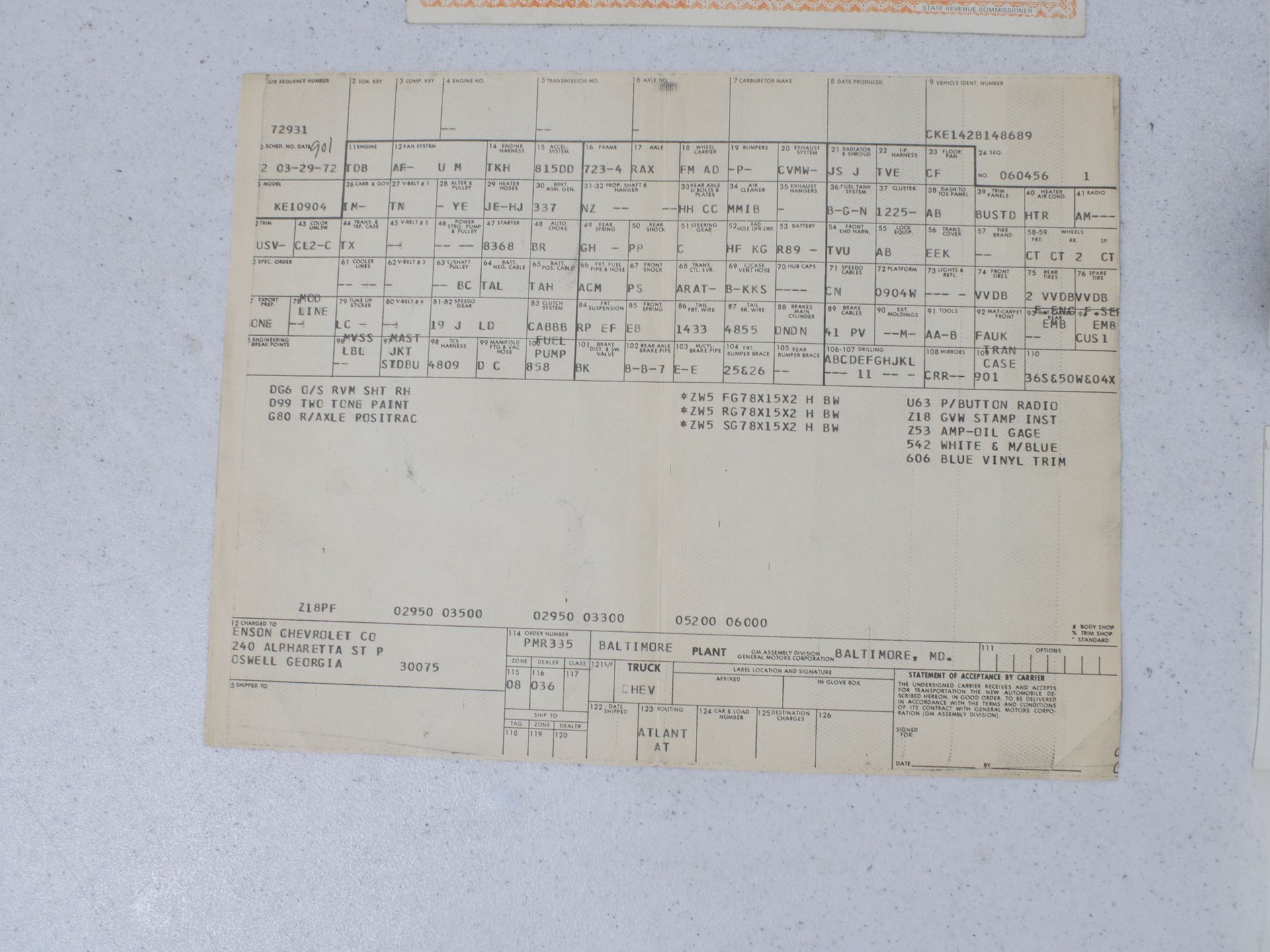 Sold: 1972 Chevrolet K10