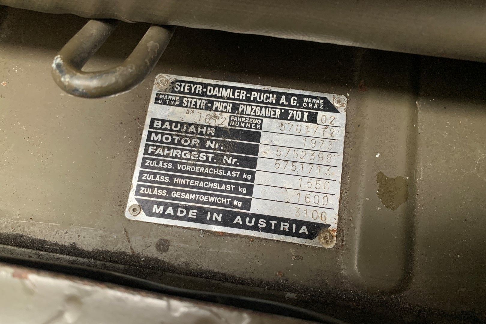 Sold: 1974 Pinzgauer 710K